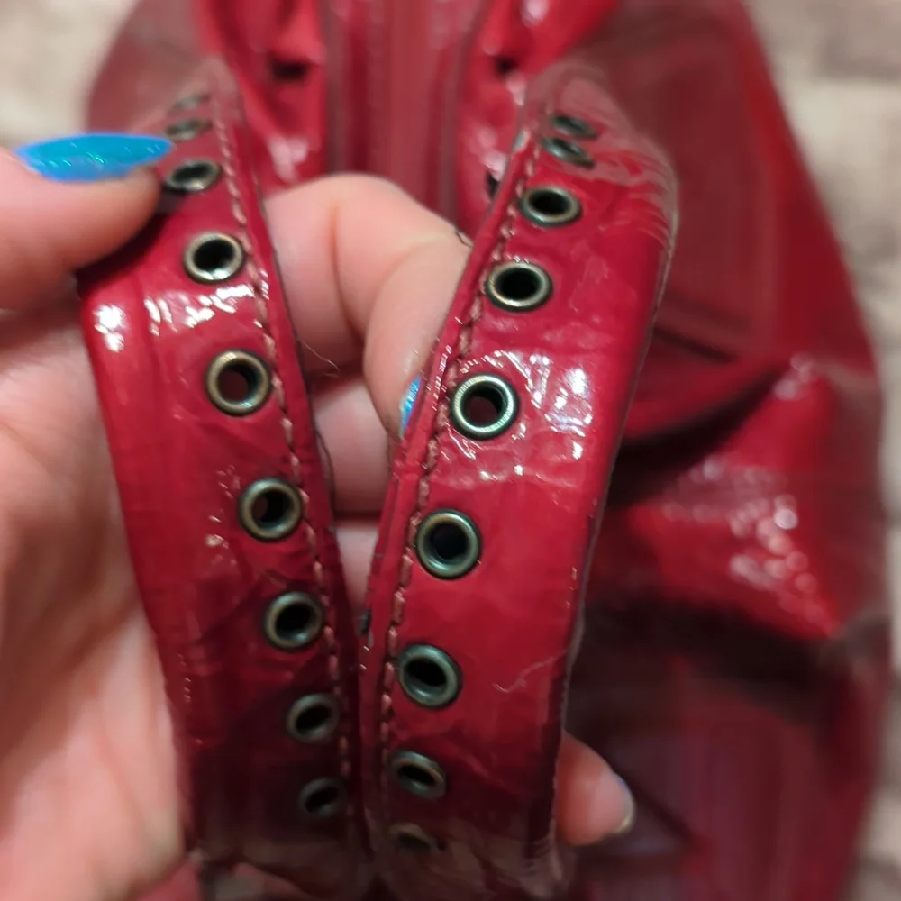 Francesco Biasia Red Patent Leather Satchel - Picture 6 of 9